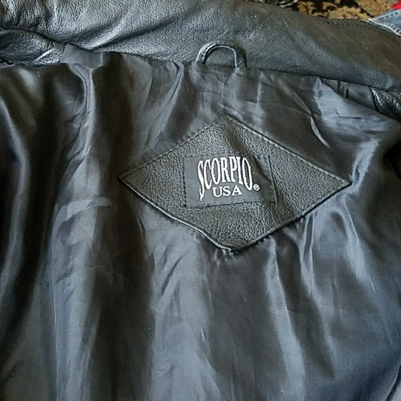 MEN'S SCORPIO USA DOUBLE COLLAR LEATHER JACKET - Picture 6 of 8